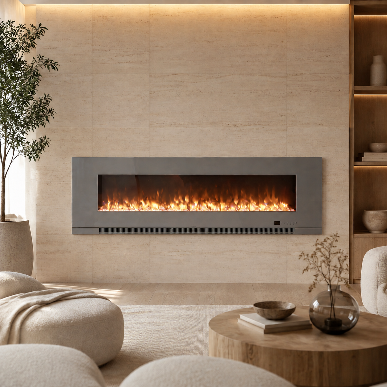 Electric Fire Insert — Aurora, Recessed or Wall Mounted