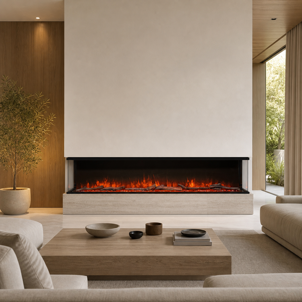 Electric Fire for Media Wall — Luvelle 3D Panoramic, WiFi App Control