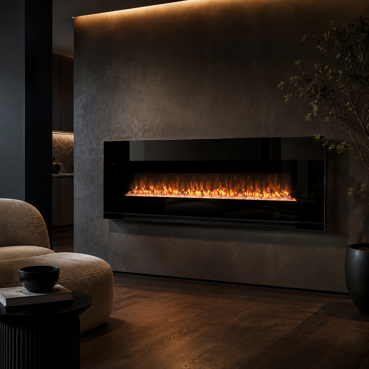 Electric Fire Insert — Aurora, Recessed or Wall Mounted