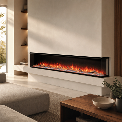 Electric Fire for Media Wall — Luvelle 3D Panoramic, WiFi App Control