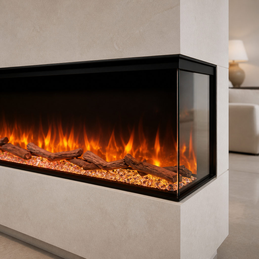 Electric Fire for Media Wall — Luvelle 3D Panoramic, WiFi App Control
