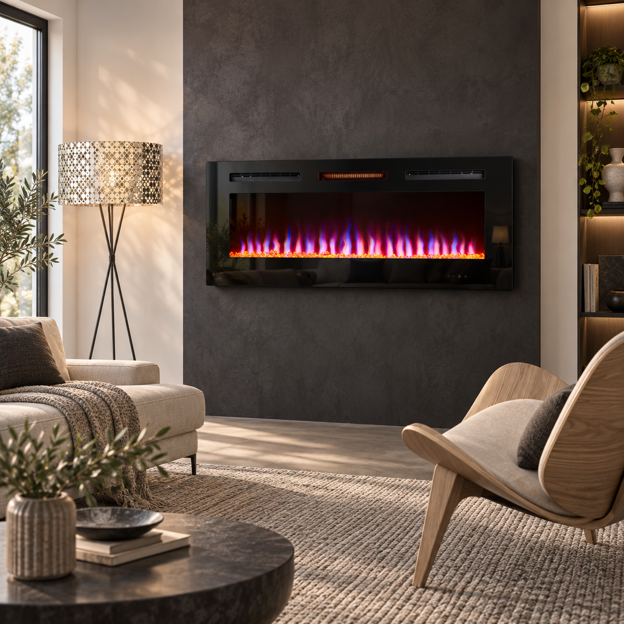 Remote Control Electric Fire — Luminis WiFi Insert, Media Wall