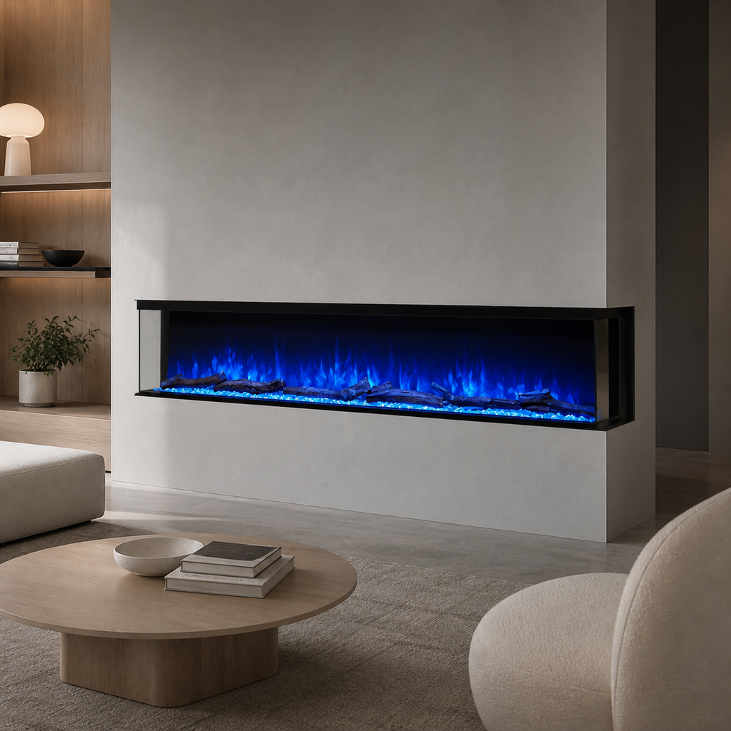 Electric Fire for Media Wall — Luvelle 3D Panoramic, WiFi App Control