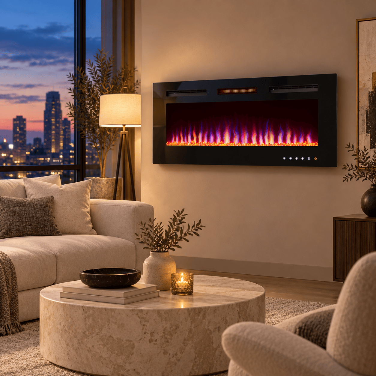 Remote Control Electric Fire — Luminis WiFi Insert, Media Wall