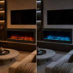 Inset Electric Fire — Clarendon Frameless Full Glass, Media Wall