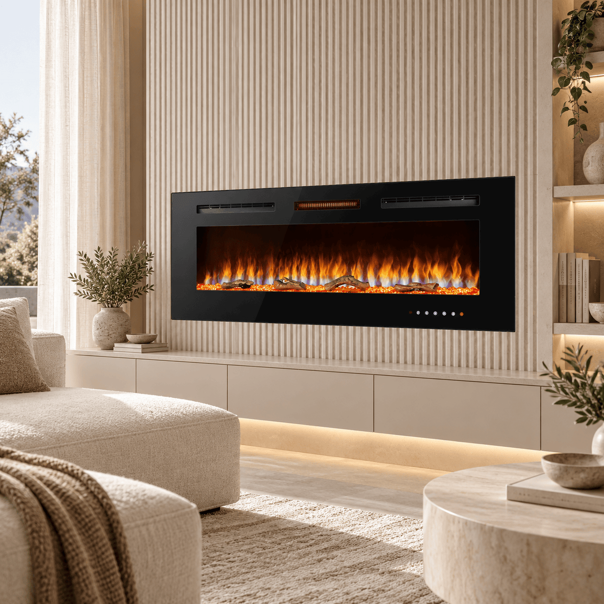 Remote Control Electric Fire — Luminis WiFi Insert, Media Wall