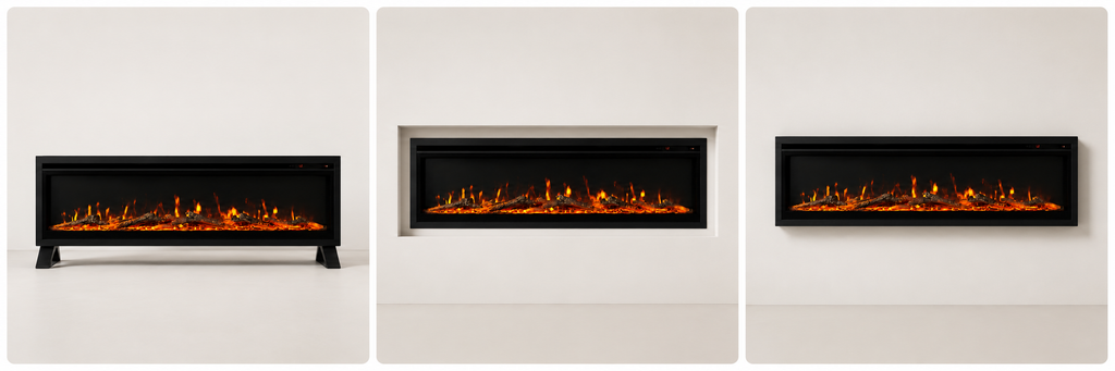 Ultra Slim Wall Mounted Electric Fire 50 Inch