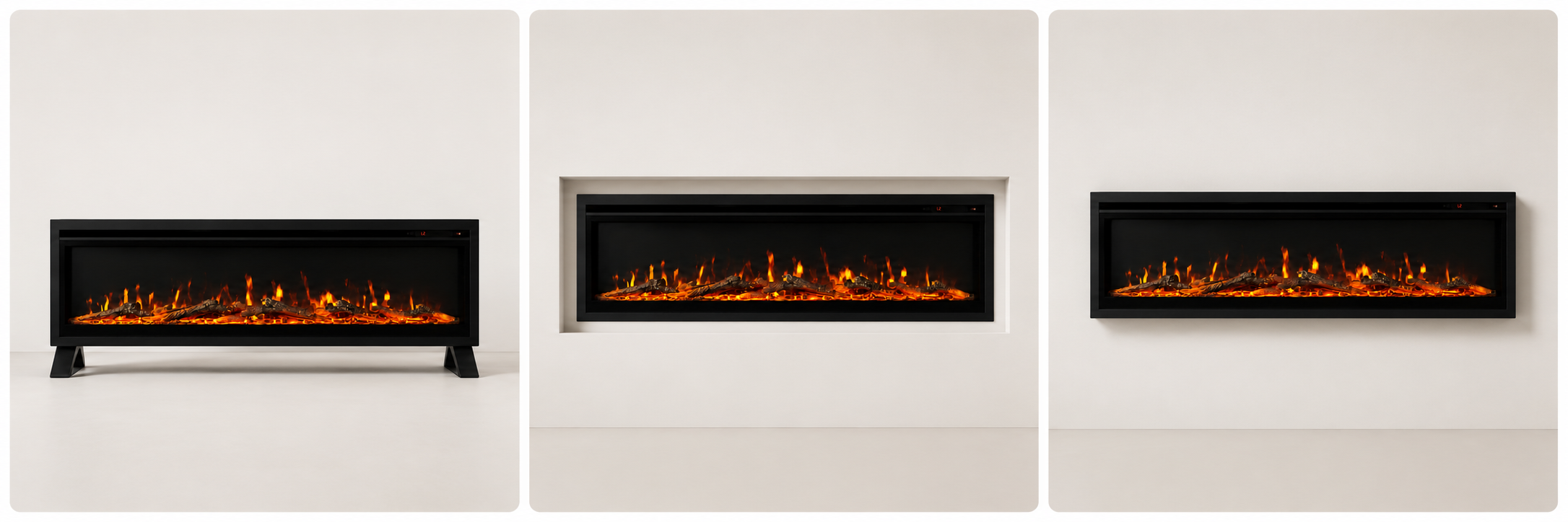 Ultra Slim Wall Mounted Electric Fire 50 Inch