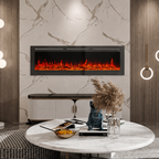 Recessed Wall Mounted Electric Fire — 50 Inch, 12 Flame Colours