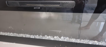 Customer review from Xav for Wall Mounted Electric Fire 40 Inch — Recessed, Pebbles & Charcoal, 9 Flame Colours