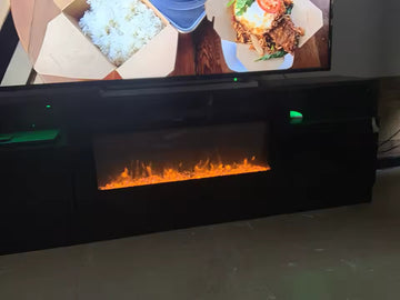 Customer review from Rigtone for Fireplace TV Stand 36 Inch — Closed Storage, 3 Flame Colours
