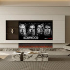 Inset Electric Fire — Clarendon Frameless Full Glass, Media Wall