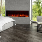 Inset Electric Fire — Clarendon Frameless Full Glass, Media Wall