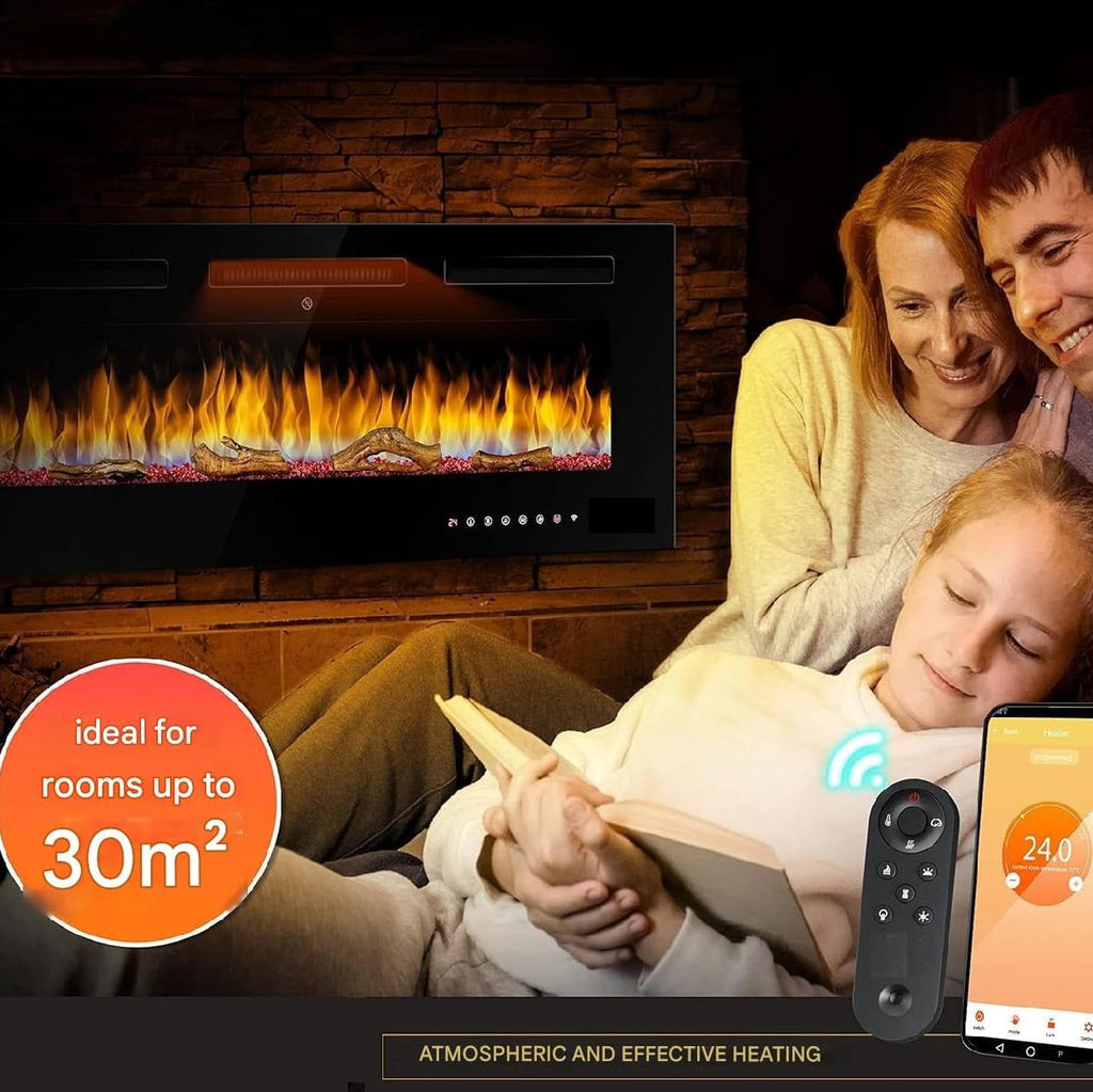 Remote Control Electric Fire — Luminis WiFi Insert, Media Wall