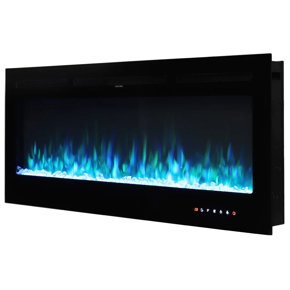 Wall Mounted Electric Fire 50 Inch — Recessed, 12 Flame Colours