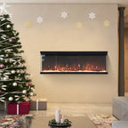 Electric Wall Mounted Fire 40 Inch — Recessed, 12 Flame Colours