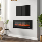 Electric Wall Mounted Fire 50 Inch — Freestanding Stand, 12 Flame Colours