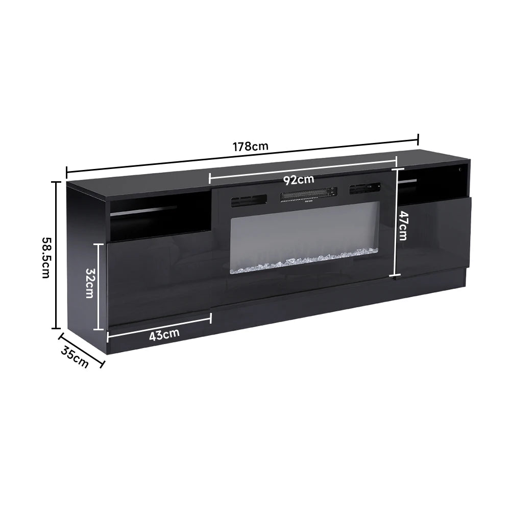 Fireplace TV Stand 36 Inch — Closed Storage, 3 Flame Colours