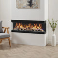 3-Sided Media Wall Fireplace — Smart Electric Fire, 50/60 Inch