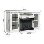 Fireplace TV Stand 24 Inch — White LED Media Console, 3 Flame Colours