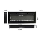 Recessed Wall Mounted Electric Fire — 50/60 Inch, 12 Flame Colours