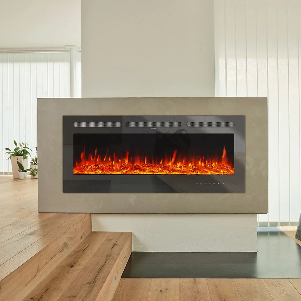 Wall Mounted Electric Fire 50 Inch — Recessed, 12 Flame Colours