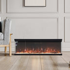 Electric Wall Mounted Fire 40 Inch — Recessed, 12 Flame Colours