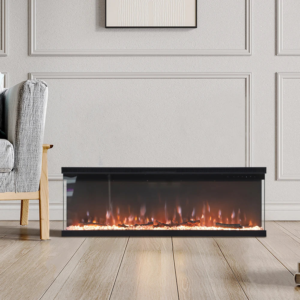 Electric Wall Mounted Fire 40 Inch — Recessed, 12 Flame Colours