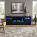 Fireplace TV Stand 36 Inch — Closed Storage, 3 Flame Colours