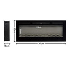 Wall Mounted Electric Fire 50 Inch — Recessed, 12 Flame Colours
