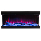 3-Sided Media Wall Fireplace — Smart Electric Fire, 50/60 Inch