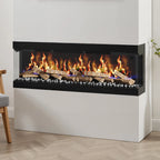 3-Sided Media Wall Fireplace — Smart Electric Fire, 50/60 Inch