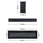 Wall Mounted Electric Fire 60 Inch — 12 Flame Colours