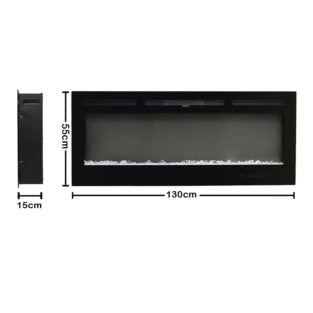 Recessed Wall Mounted Electric Fire — 50/60 Inch, 12 Flame Colours