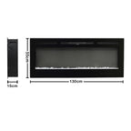 Recessed Wall Mounted Electric Fire — 50/60 Inch, 12 Flame Colours