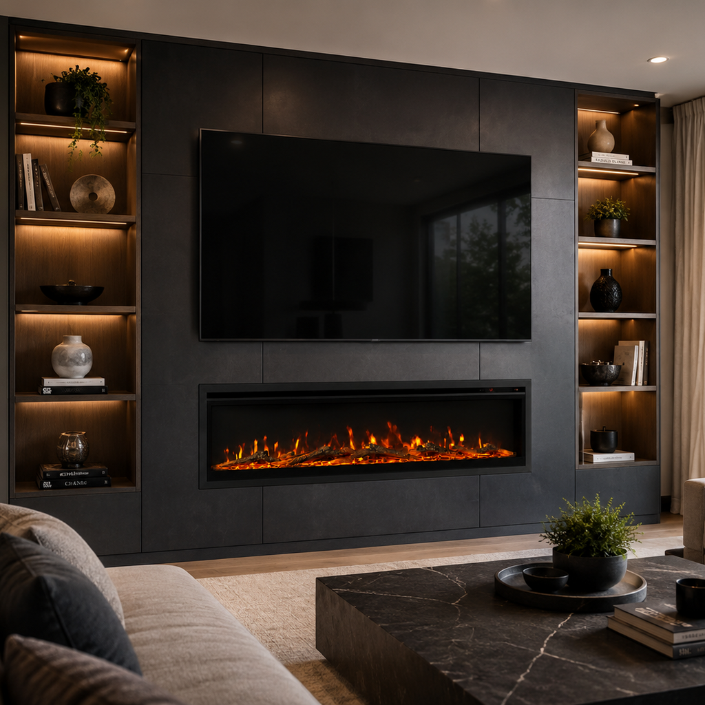 Ultra Slim Wall Mounted Electric Fire 50 Inch