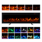 Wall Mounted Electric Fire 60 Inch — 12 Flame Colours
