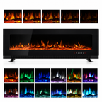 Electric Wall Mounted Fire 50 Inch — Freestanding Stand, 12 Flame Colours
