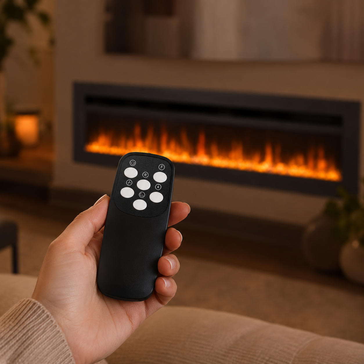Freestanding Electric Fire 70 Inch