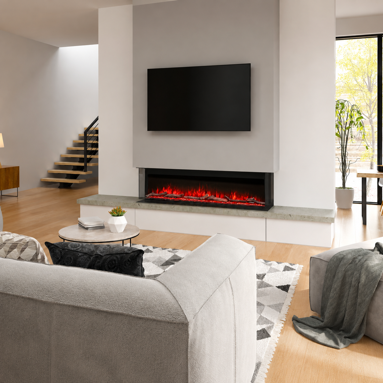 Wide Electric Fire — The Cullinan 3 Sided, Media Wall Statement