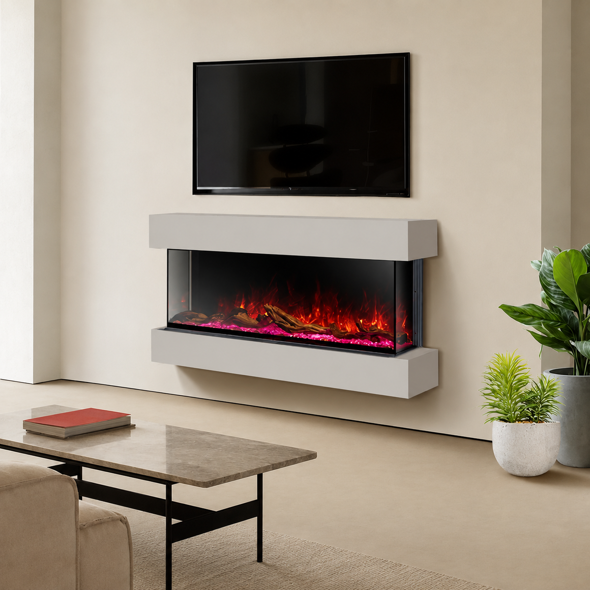 Wide Electric Fire — The Cullinan 3 Sided, Media Wall Statement