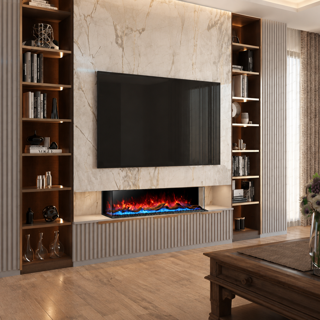 Wide Electric Fire — The Cullinan 3 Sided, Media Wall Statement
