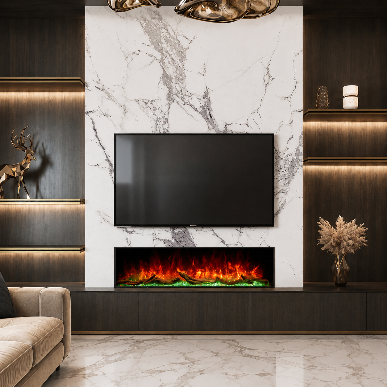 Wide Electric Fire — The Cullinan 3 Sided, Media Wall Statement