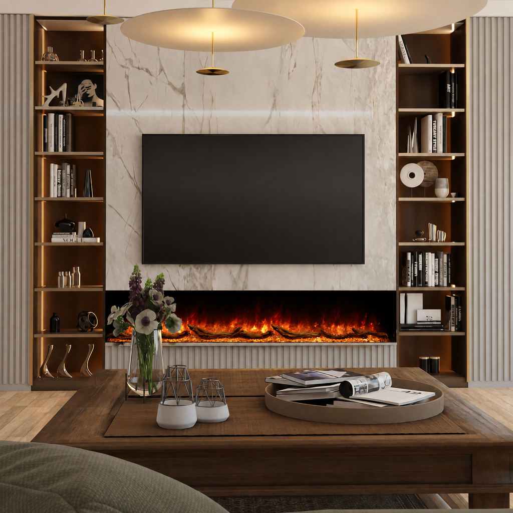 Wide Electric Fire — The Cullinan 3 Sided, Media Wall Statement
