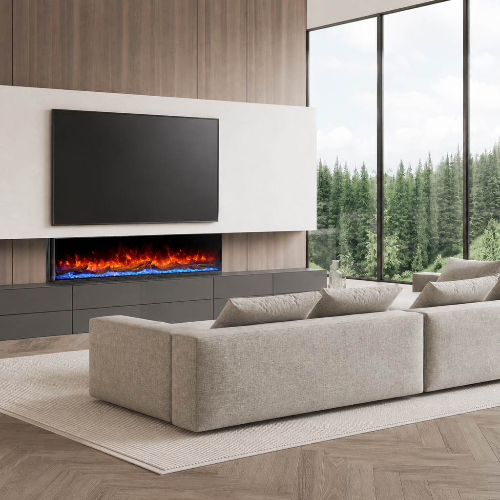 Wide Electric Fire — The Cullinan 3 Sided, Media Wall Statement