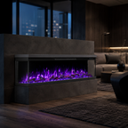 3 Sided Electric Fire for Media Wall — Luxion Panoramic