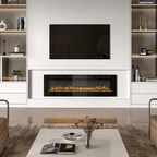 Electric Wall Mounted Fire 50 Inch — Freestanding Stand, 12 Flame Colours