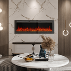 Recessed Wall Mounted Electric Fire — 50 Inch, 12 Flame Colours