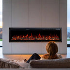 Wall Mounted Electric Fire 60 Inch — 12 Flame Colours
