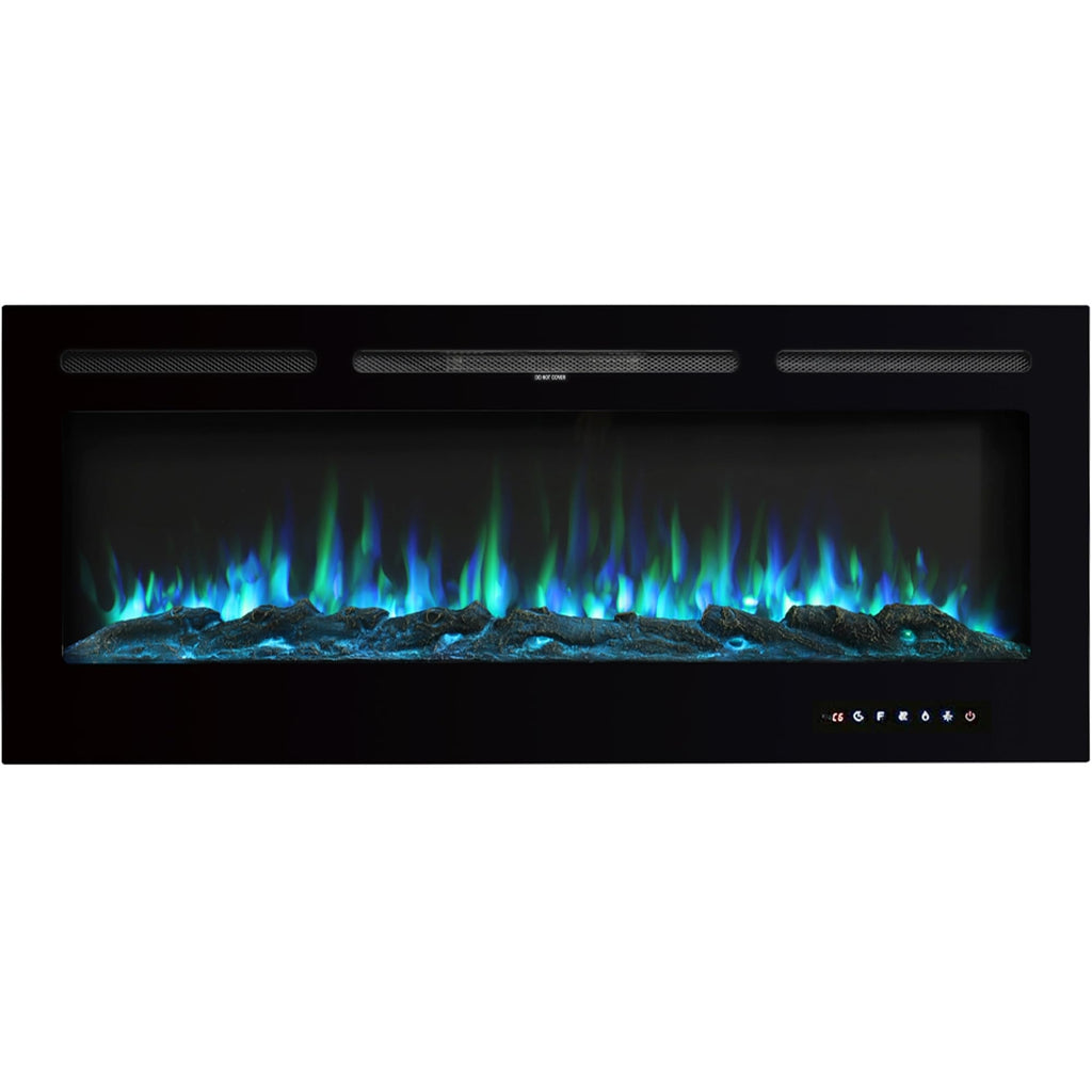 Wall Mounted Electric Fire 50 Inch — Recessed, 12 Flame Colours